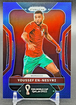 2022 Panini Prizm World Cup Qatar Blue Prizm /299 Youssef En-Nesyri #244 Morocco