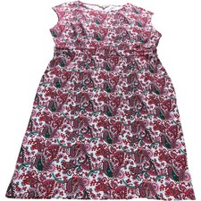 White Paisley Floral Jersey Dress - Size 22