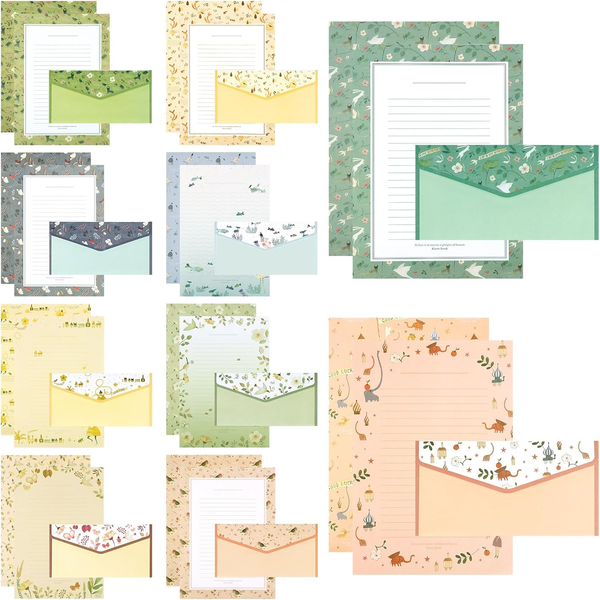 90 StüCk Briefpapier Mit Umschlag Set, 10 Florale Stile-image