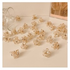 Cute Rhinestone Flower Hair Clips for Bangs and Side Styling with Secure Grip