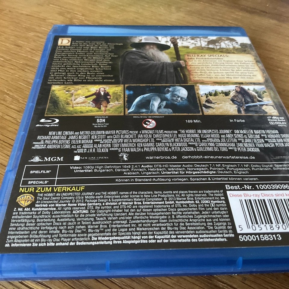 Blu-ray Film "Der Hobbit - Eine unerwartete Reise", Hülle Defekt, Auflösung  - Bild 2 von 3