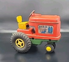 Vintage Red  Green Tin Friction Tractor Japan