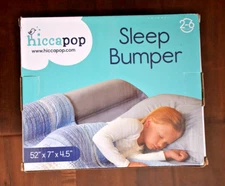 HICCAPOP Sleep Bumper Toddler Quilted Bed Rail, White 52" x 7" NEW