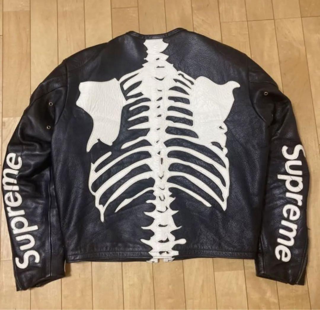 Supreme Vanson Leather Bones Jacket S Leather Bla… - image 2