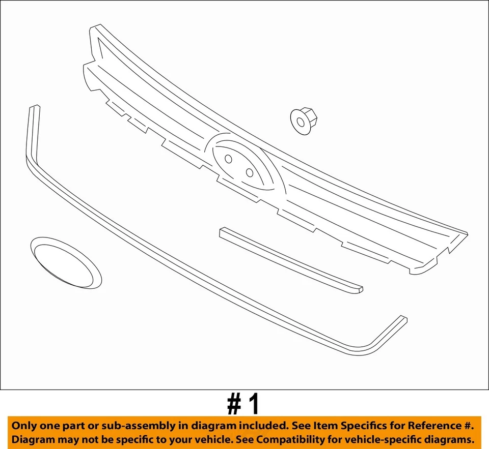 Used Upper Grille fits: 2013 Ford Escape upper Titanium Upper Grade A - Изображение 4 из 4
