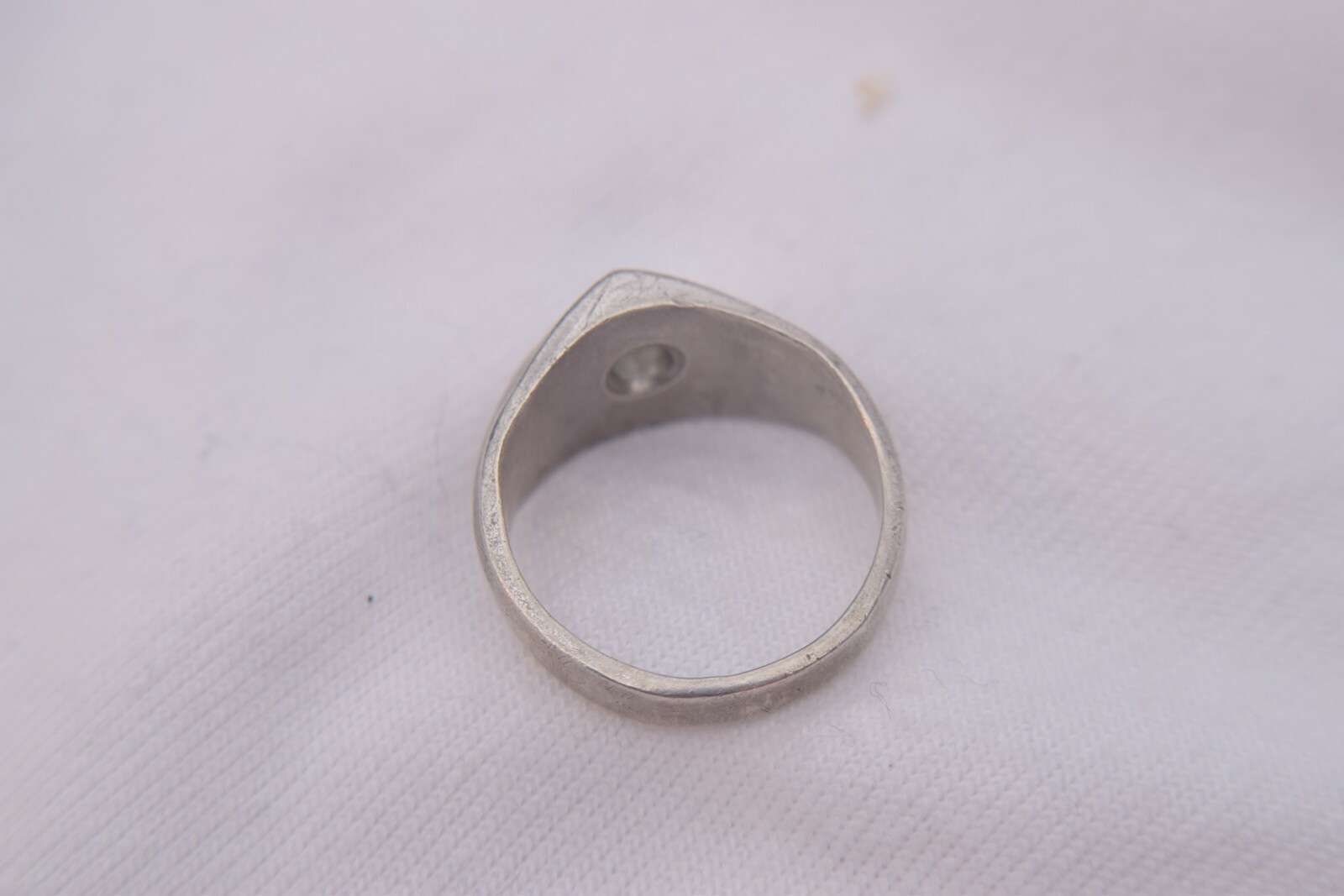 Solid Sterling Silver Band Ring with Clear Stone … - image 6