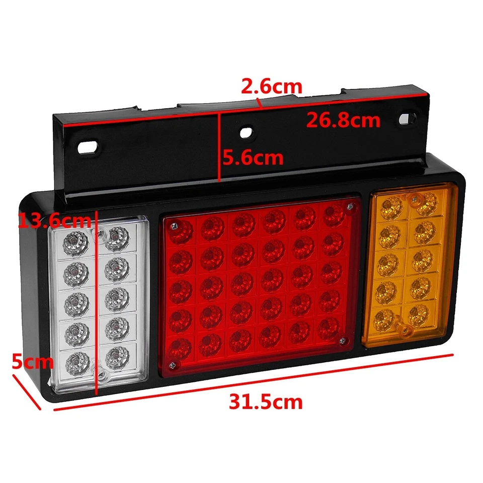 2pcs 12V 50 LED Rear Tail Light For GMC Isuzu Elf Truck NPR NQR NRR NKR NHR L+R - Image 3 of 4