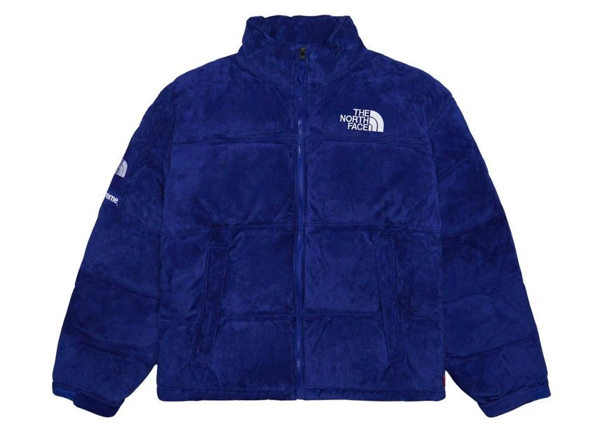 Veste Nuptse Supreme The North Face en daim bleu