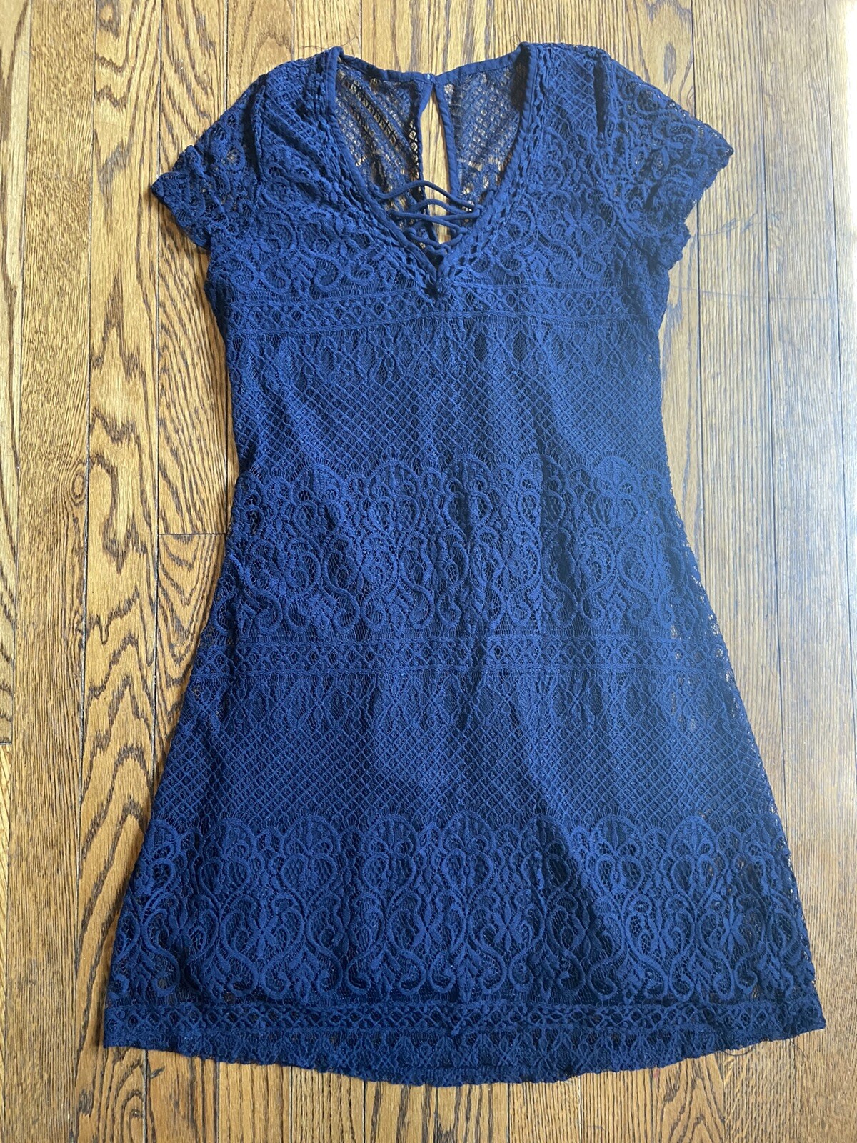 Hollister Sundress - Floral Lace - Navy Blue - Medium-image