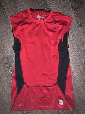 red nike compression shirt