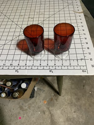 SET OF 2 Vintage Blood Ruby Red Wine Glasses/Goblets B291