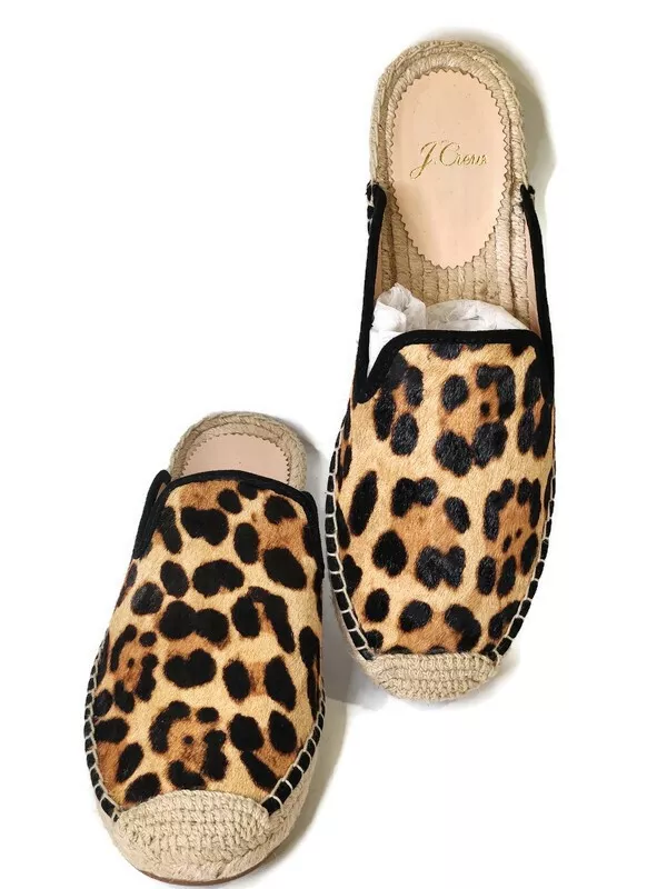 Leopard loafer slides sale