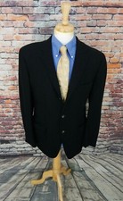 Unbranded 44L Men's 3 Button Black 100 CASHMERE Sport Coat Blazer Jacket EUC