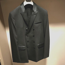 Emporio Armani Matt Line Double Breasted tuxedo black tux Blazer Jacket size 52