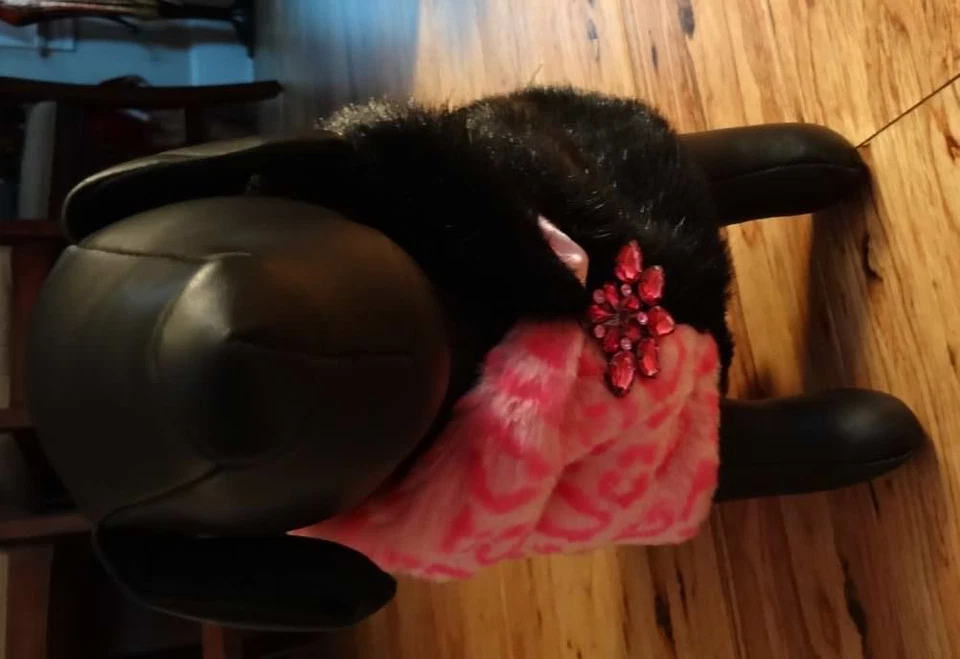 Casaco de pele sintética rosa com estampa de animais tamanho XS roupas de grife para cachorros - Imagem 3 de 4