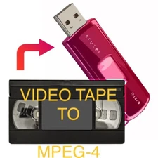VIDEO TRANSFER SERVICE * 2 VIDEO TAPES to Flash Drive MPEG4  VHS VHS-C MiniDV..