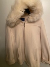 Mackintosh Newengland Wool And Fox Fur Coat, Large, Ivory