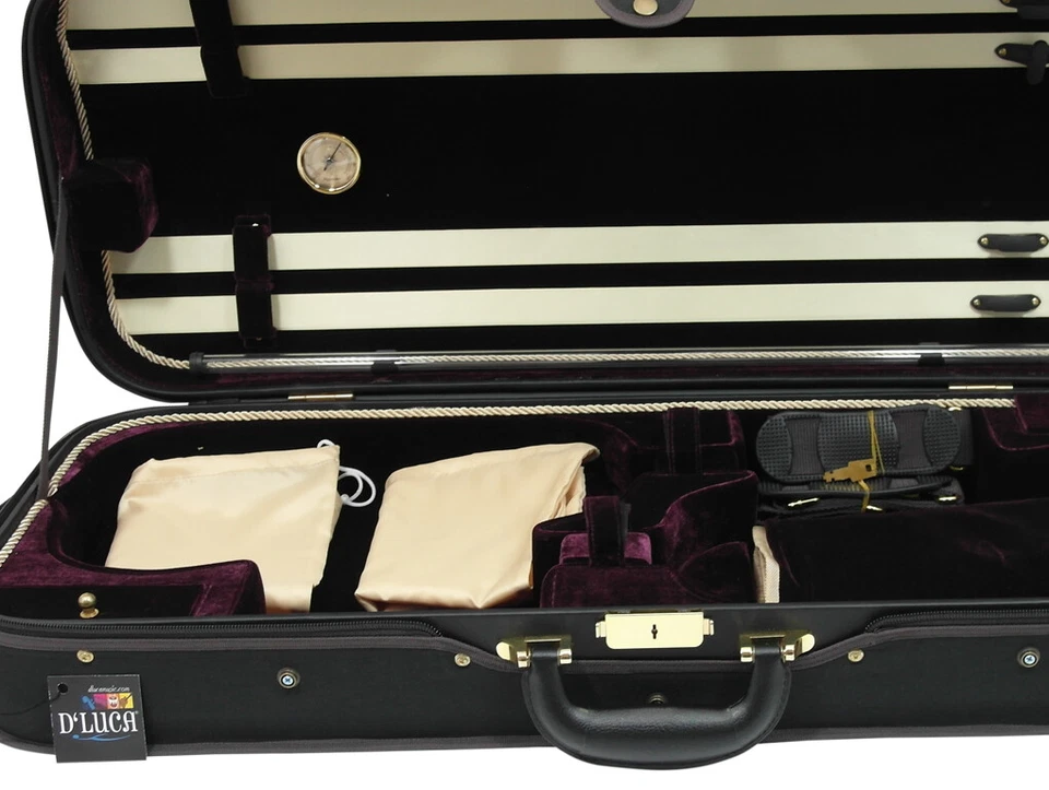 D'Luca Double Violin Case Black-Burgandy - Image 3 of 4
