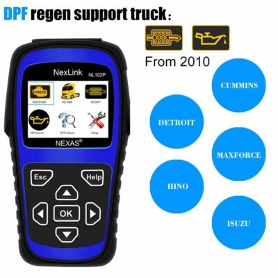 NEXAS NL102P Heavy Duty Truck Scanner HD OBD Code Reader DPF Regen Oil Reset DTC