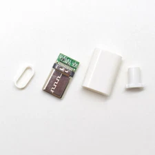 5 Sets USB 3.1 Type C USB C Male Plug DIY Connector Solder Housing Cover White