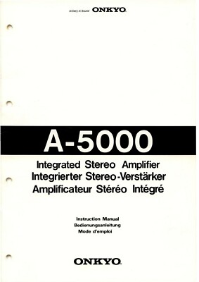 Bedienungsanleitung-Operating Instructions mit Schema für Onkyo A-5000 