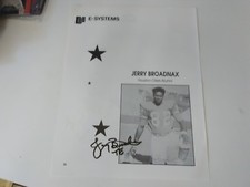 JERRY BROADNAX 1970'S HOUSTON OILERS  AUTOGRAPH PHOTO 8X10 /KEN NORTON JR