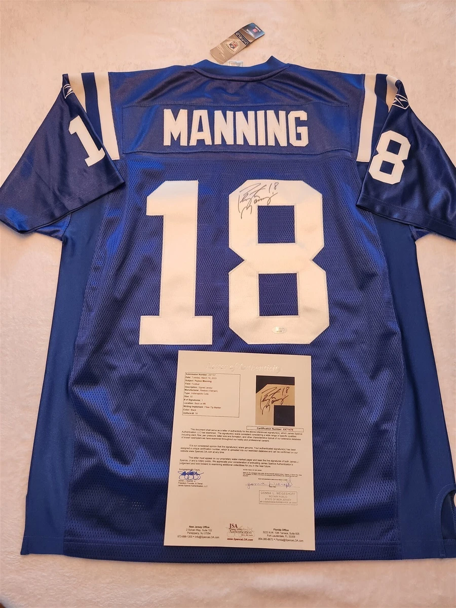 Peyton manning best sale colts signed jersey