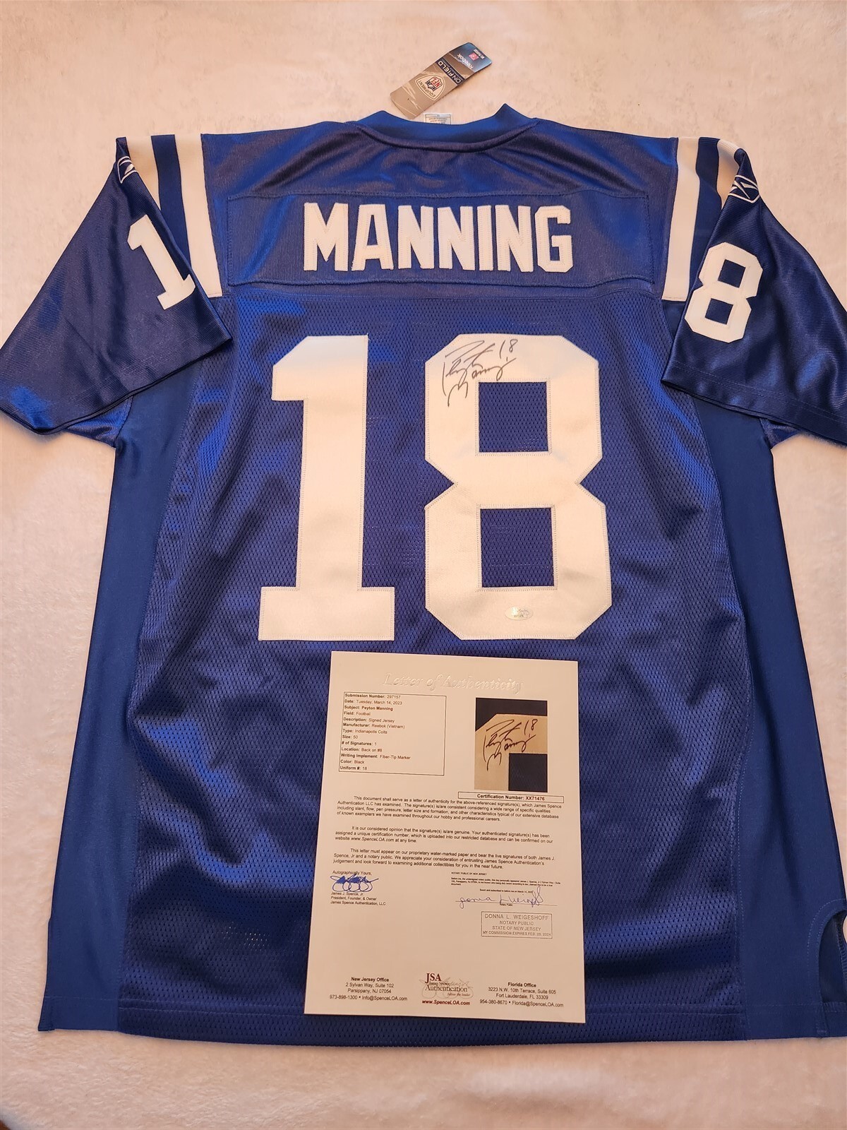 Peyton Manning Authentic Jersey 100% Authentic Peyton Manning