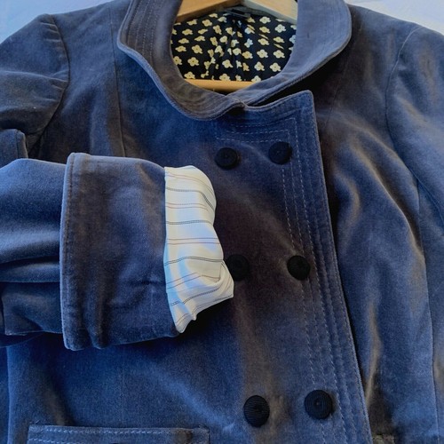 Gorgeous Marc By Marc Jacobs Ladies Gray Velvet Jacket Double Buttons Size 2 - Picture 9 of 9