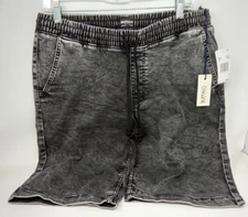 Buffalo David Bitton Terry Stretch Denim Hoggers Shorts Charcoal - Size 32 - NWT