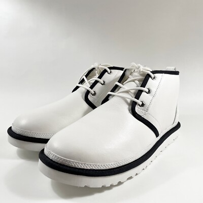 UGG Neumel Leather Chukka Boots White Black Wool Lined  display picture 1