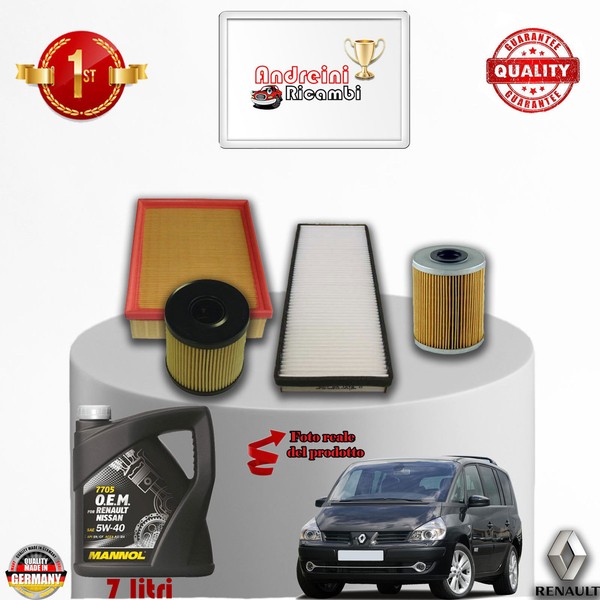 Inspektionskit Filter + ÖL Renault Espace IV 2.0 DCI 110KW 150CV Von 2009->-image