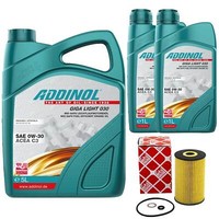 MotoröL Set Addinol 0W-30 Giga Light 7 Liter + ÖLfilter FüR Hyundai Equus 4.6 V8