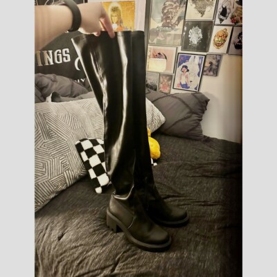 Missguided Faux Leatherette Over The Knee Boots