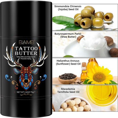 AFTERCARE TATTOO BUTTER Enhances Colors OLD & NEW TATTOO Heals and Protects Balm - Picture 7 of 12