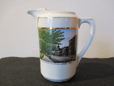 Circa 1915 Souvenir Creamer Main Street North Brookfield Massachusetts # 