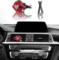 Bling Bling Car Accessories Interior Decoration For Girls Women - Red Lip+heart Bling Bling Car Accessories Interior Decoration For Girls Women - Red Lip+heart