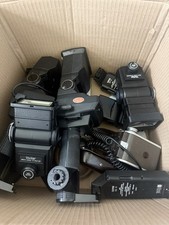 Lot Of Vintage Camera Flashes And Photography Accessories