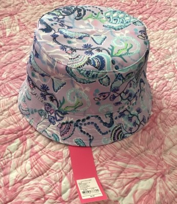 New Lilly Pulitzer Bucket Hat Mermaids Turtles Lilac Freesia  display picture 2