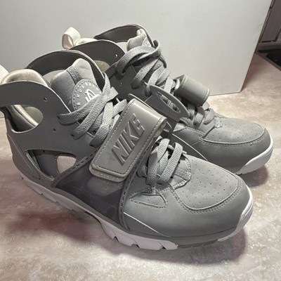 Nike Air Trainer Huarache Men s Medium Grey/White High Top Leather 679083-011