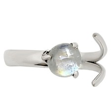 Adjustable - Rainbow Moonstone 925 Sterling Silver Ring s.6 Jewelry R-1176