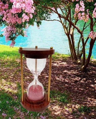 Einwandfrei 4 Zoll Holz Messing Sand Timer Home Dekorative Souvenir Neujahr W...