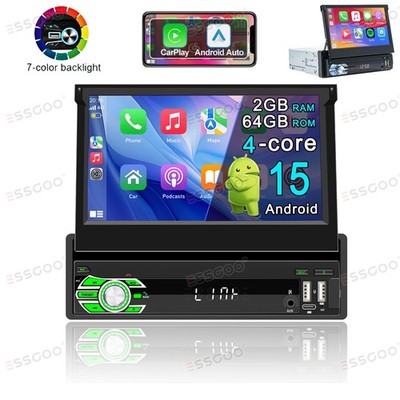 Android 15 2+64GB 1 DIN 7'' Autoradio Carplay GPS NAVI SWC WIFI Bluetooth RDS FM