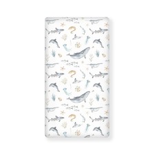 World Whale Fitted Crib Sheet Ocean Animals Baby Crib Sheet Fit Standard Crib...