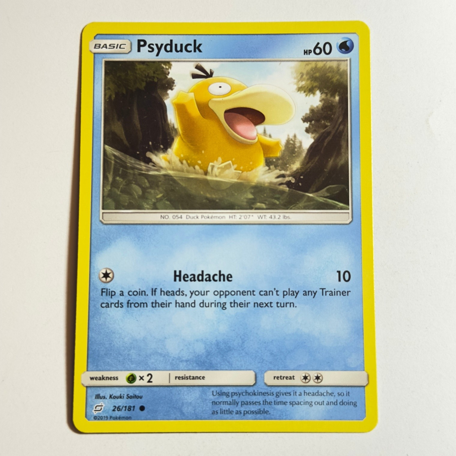 Psyduck 26/181 Common Regular Card SM - Team Up Pokemon TCG LP