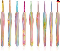 HäKelnadel Set, 9 StüCk Regenbogen HäKelnadel Mit Softgriff, Aluminium Hä