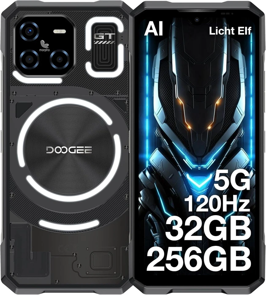 DOOGEE Blade GT Outdoor Handy Ohne Vertrag 5G mit LED Lichteffekt 32GB+256GB NFC