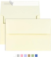 50 Pack 5x7 Envelopes for Invitations,5.25x7.25 inches,A7 Envelopes Ivory Self S