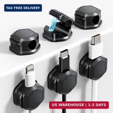 6 Pack Magnetic Cable Clips Cable Smooth Adjustable Cord Organizer - Adhesive
