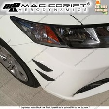 Carbon Fiber Print Front Bumper Canards Lip Chin Valence Fins Universal Fit 4pcs Carbon Fiber Print Front Bumper Canards Lip Chin Valence Fins Universal Fit 4pcs